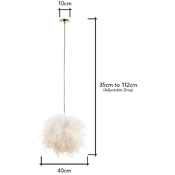 BHS Plume Feather Ball Ceiling Pendant - Brass - thumbnail 2