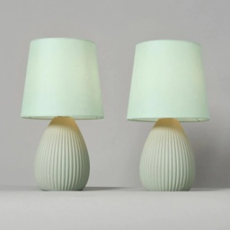 BHS Freya Teardrop Ceramic Table Lamp Pack of 2 - Green - thumbnail 2