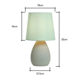 BHS Freya Teardrop Ceramic Table Lamp Pack of 2 - Green - thumbnail 5