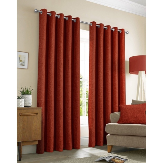 Sundour Amberley Thermal Eyelet Curtains - Terracotta - W 66 x 72 - image 1