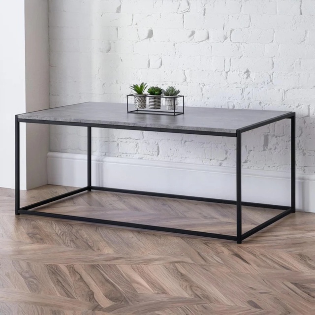Julian Bowen Staten Rectangular Concrete Coffee Table - image 1