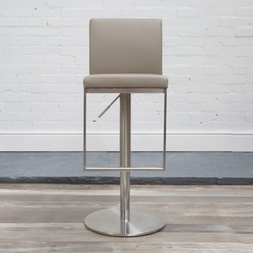 HND Cadiz Bar Stool Stainless Steel Frame - Grey PU Leather - image 1