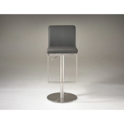 HND Cadiz Bar Stool Stainless Steel Frame - Grey PU Leather - thumbnail 3