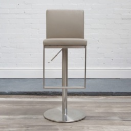 HND Cadiz Bar Stool Stainless Steel Frame - Grey PU Leather