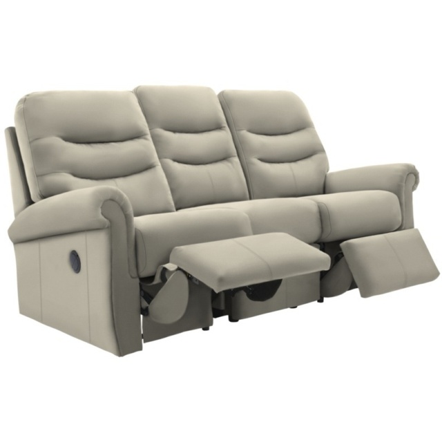 G Plan Holmes 3 Seater Recliner Sofa - Leather Grade P - Electric Double - image 1