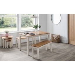 Julian Bowen Coxmoor Bench - Ivory and Oak - thumbnail 2