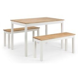 Julian Bowen Coxmoor Bench - Ivory and Oak - thumbnail 5