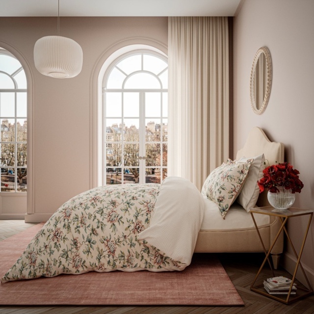 VA Peony Blossom Duvet Set - Blush and Jade - Single - image 1