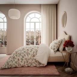 VA Peony Blossom Duvet Set - Blush and Jade - Single