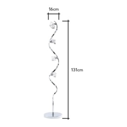 BHS Bella 4 Light Floor Lamp - Chrome/Clear - thumbnail 2