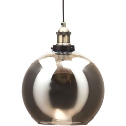 BHS Carter Industrial 1 Light Pendant Ceiling Light - Bronze Brass With Smoke - thumbnail 1