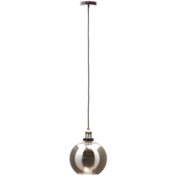 BHS Carter Industrial 1 Light Pendant Ceiling Light - Bronze Brass With Smoke - thumbnail 2