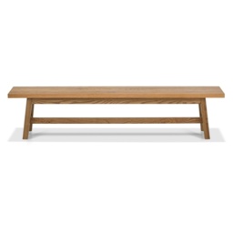 Brandon Rustic Oak Large Dining Bench - thumbnail 2