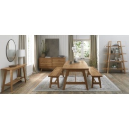 Brandon Rustic Oak Large Dining Bench - thumbnail 5