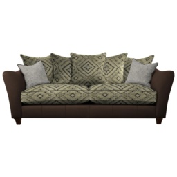 Parker Knoll Harriet Grand Pillow Back Leather/Fabric Sofa - Leather/Fabric Mix - thumbnail 1