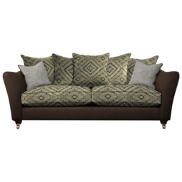 Parker Knoll Harriet Grand Pillow Back Leather/Fabric Sofa - Leather/Fabric Mix - thumbnail 2