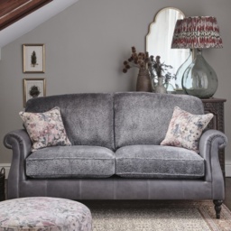 Parker Knoll Eastbury Large 2 Seater Formal Back Leather/Fabric Sofa - Leather/Fabric Mix - thumbnail 1