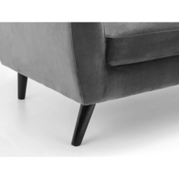 Julian Bowen Monza 2 Seater Sofa - Dark Grey Velvet - thumbnail 3