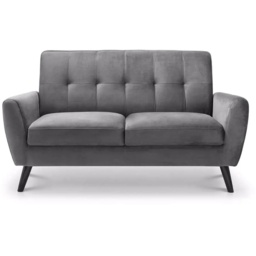 Julian Bowen Monza 2 Seater Sofa - Dark Grey Velvet - thumbnail 2