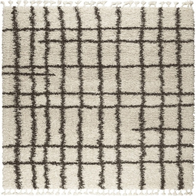 Mastercraft Twilight 039-0002/6933 Shaggy Fringed Rug - Cream/Black - 80cm x 150cm - image 1