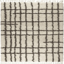 Mastercraft Twilight 039-0002/6933 Shaggy Fringed Rug - Cream/Black - 80cm x 150cm - thumbnail 1