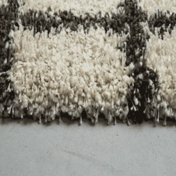 Mastercraft Twilight 039-0002/6933 Shaggy Fringed Rug - Cream/Black - 80cm x 150cm - thumbnail 4