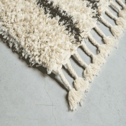 Mastercraft Twilight 039-0002/6933 Shaggy Fringed Rug - Cream/Black - 80cm x 150cm - thumbnail 6