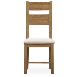 Juniper Pair of Upholstered Slat Back Dining Chairs - Smoked Oak - thumbnail 3