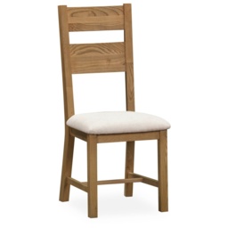 Juniper Pair of Upholstered Slat Back Dining Chairs - Smoked Oak - thumbnail 2