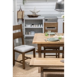 Juniper Pair of Upholstered Slat Back Dining Chairs - Smoked Oak - thumbnail 5