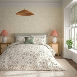 Sanderson Options Solaine Duvet Set - Green - Single - thumbnail 1
