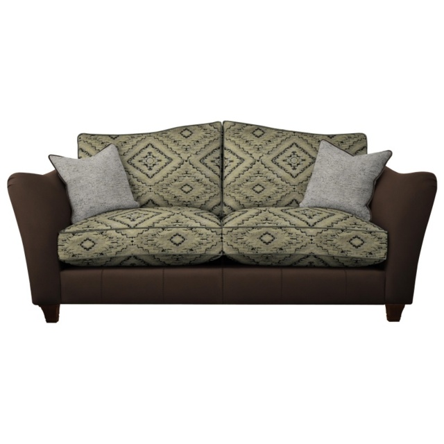 Parker Knoll Harriet Large 2 Seater Formal Back Leather/Fabric Sofa - Leather/Fabric Mix - image 1