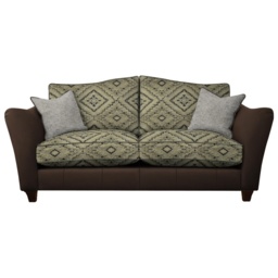 Parker Knoll Harriet Large 2 Seater Formal Back Leather/Fabric Sofa - Leather/Fabric Mix - thumbnail 1