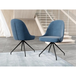 Akante Miami Swivel Dining Chair - Navy Blue - thumbnail 4