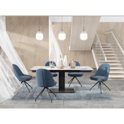 Akante Miami Swivel Dining Chair - Navy Blue - thumbnail 5