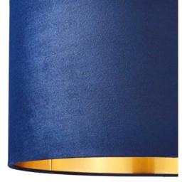 BHS Velvet Easy Fit Light Shade 40cm - Navy/Brass - thumbnail 2