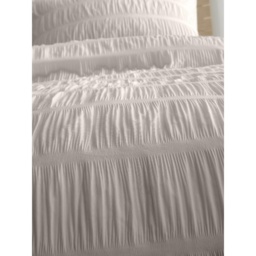 Catherine Lansfield Seersucker Natural Duvet Set - Super King - thumbnail 4
