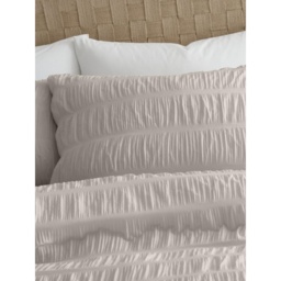 Catherine Lansfield Seersucker Natural Duvet Set - Super King - thumbnail 3