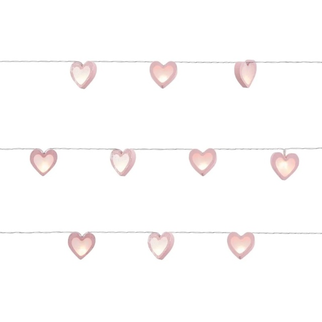 BHS Glow LED Love Heart String Lights - Pink - image 1