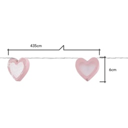 BHS Glow LED Love Heart String Lights - Pink - thumbnail 4