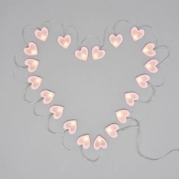 BHS Glow LED Love Heart String Lights - Pink - thumbnail 2