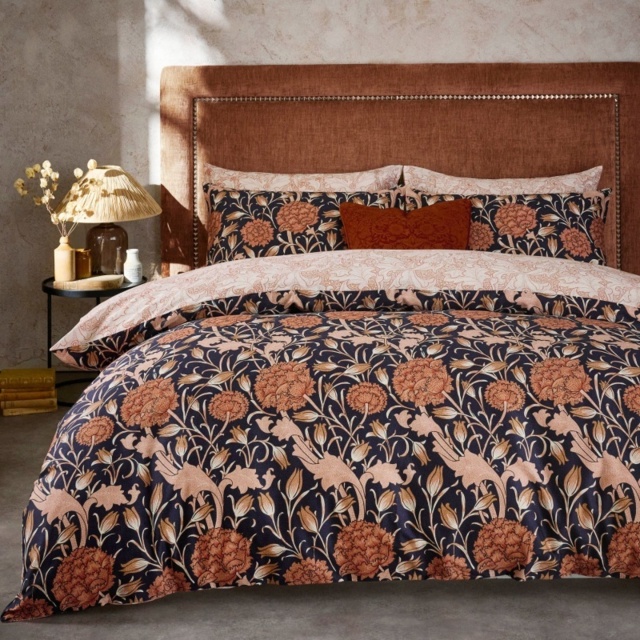 William Morris At Home Wild Tulip Duvet Set - Copper - Double - image 1