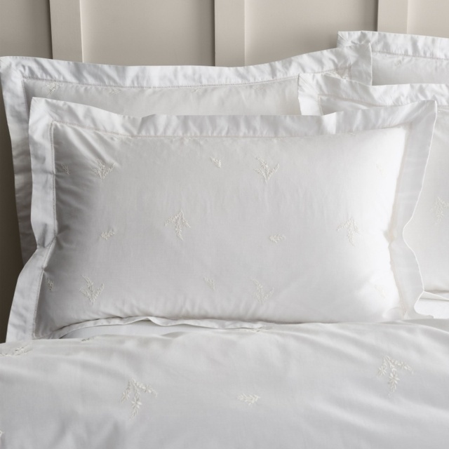 Bianca Lottie Embroidery Oxford Pillowcase - White - image 1