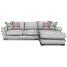 Harper Large 3 Seater Chaise Sofa in Fabric - Right Hand Facing - Grade C - thumbnail 2