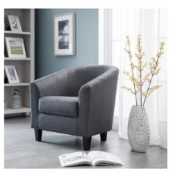Julian Bowen Hugo Tub Chair - Slate Grey - thumbnail 1