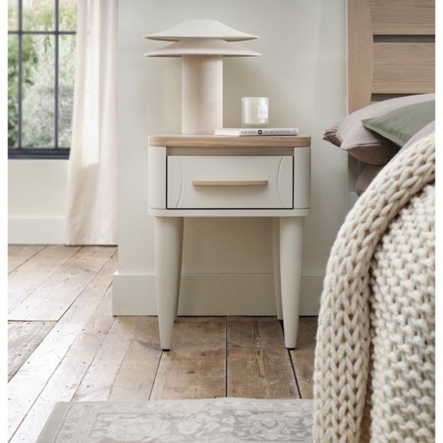 Delta Scandi Oak and Soft Grey 1 Drawer Nightstand - image 1
