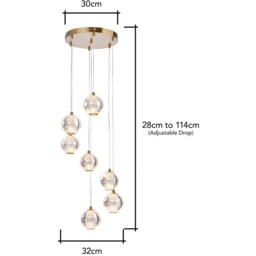 BHS Rimi Acrylic 7 Ball Cascading Ceiling Light - thumbnail 4