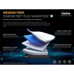 Tempur Pro Plus SmartCool Medium Firm Mattress - Small Double - 120cm x 190cm - thumbnail 5