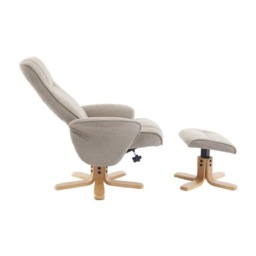 Maine Fabric Recliner Chair and Stool Set - Camel - thumbnail 5