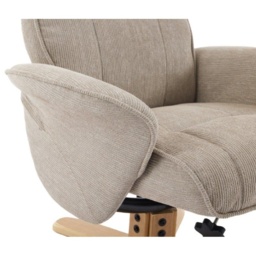 Maine Fabric Recliner Chair and Stool Set - Camel - thumbnail 7
